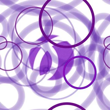 Geometric abstract seamless pattern randomly lilac rings on white background Stock Illustration