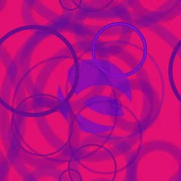 Geometric abstract seamless pattern randomly lilac rings on fuchsia backgroun Stock-Illustration