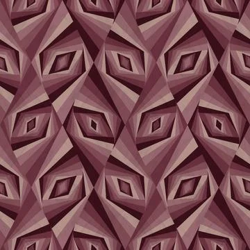 Geometric abstract seamless pattern of rhombuses in pale pink Illustrazione stock