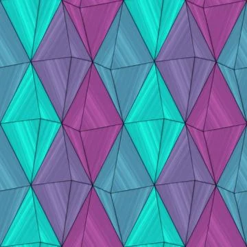Geometric abstract seamless pattern of rhombuses blue with purple Stockillustratie