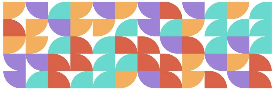 Geometric abstract seamless pattern with rounded shapes Stock Illustration