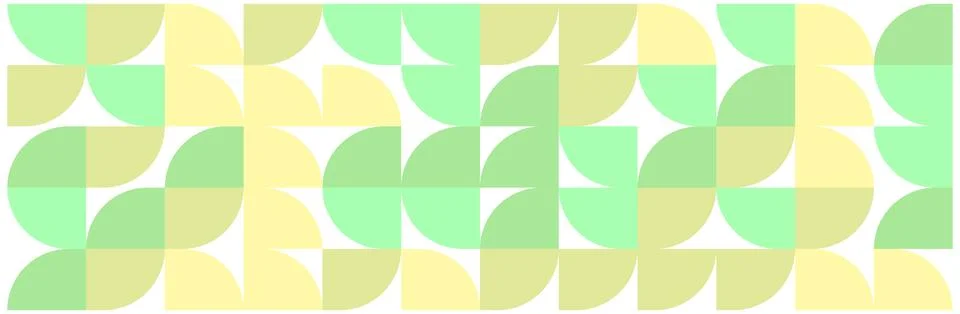 Geometric abstract seamless pattern with rounded shapes in pastel green and Stock Illustration