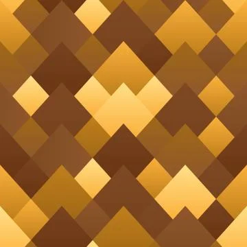 Geometric abstract seamless vector pattern with gold gradient. Stock Illustration