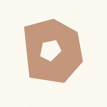 Geometric abstract shape with central hexagon cutout on neutral background Stock Illustration