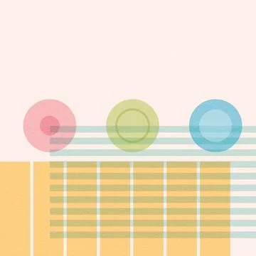 Geometric abstract shapes background with risograph effect. Pastel retro ca.. Stock Illustration