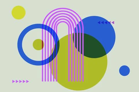 Geometric abstract shapes with risograph effect. Stock Illustration