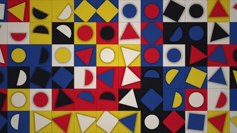 Geometric abstract shapes rotating background Stock Footage 332070730