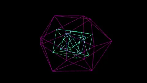 Geometric abstract shapes rotating in sync with subtle color gradients agai.. Stock-Footage 345945431