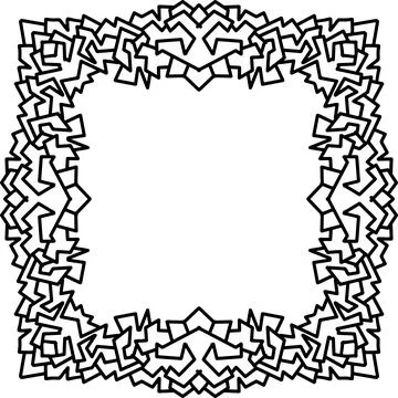 Geometric abstract simple frame. Vector black and white illustration. Stock Illustration