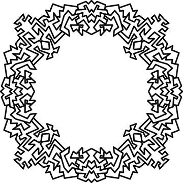 Geometric abstract simple frame. Vector black and white illustration. Stock Illustration