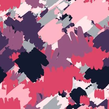 Geometric abstract spots seamless pattern. Hand drawn creative forms in brigh Stockillustratie