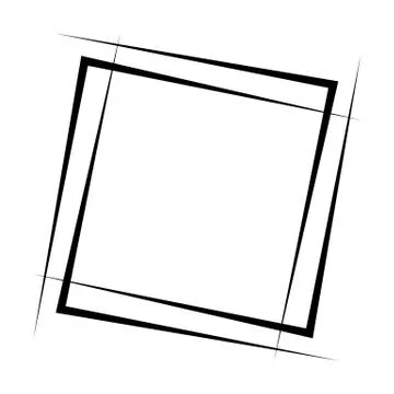 Geometric abstract square element. Intersecting lines forming a square shape 스톡 일러스트