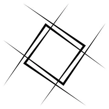Geometric abstract square element. Intersecting lines forming a square shape 库存插图