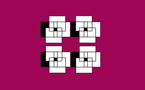 Geometric Abstract Square Pattern Design on Magenta Background Stock Illustration