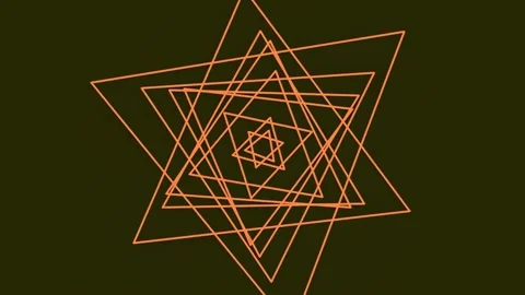 Geometric abstract star pattern animation on dark background Stock Footage 337165307