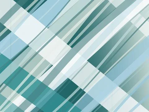 Geometric abstract striped pattern in teal and light blue creates a calm, m.. Stock Illustration