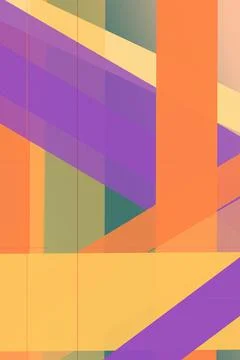 Geometric abstract stripes form a vibrant warm orange and purple pattern, c.. Stock Illustration