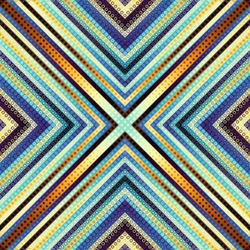 Geometric abstract symmetric pattern in low poly pixel art style. Illustrazione stock