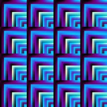 Geometric abstract symmetric pattern in pixel art style. Illustrazione stock