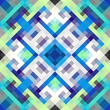 Geometric abstract symmetric pattern in pixel art style. Illustrazione stock