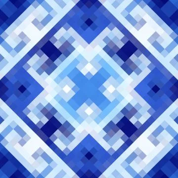 Geometric abstract symmetric pattern in pixel art style. Illustrazione stock