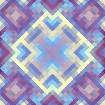 Geometric abstract symmetric pattern in pixel art style. Illustrazione stock