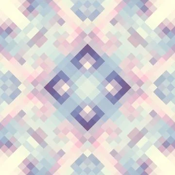 Geometric abstract symmetric pattern in pixel art style. Illustrazione stock