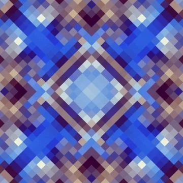 Geometric abstract symmetric pattern in pixel art style. Illustrazione stock