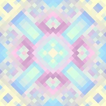 Geometric abstract symmetric pattern in pixel art style. Illustrazione stock
