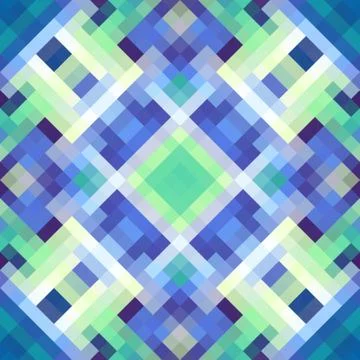 Geometric abstract symmetric pattern in pixel art style. Illustrazione stock