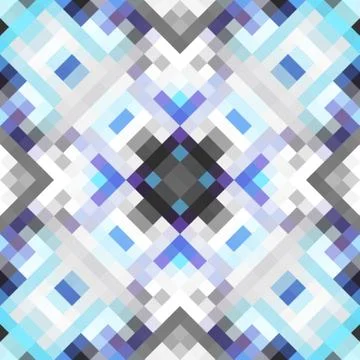 Geometric abstract symmetric pattern in pixel art style. イラスト素材