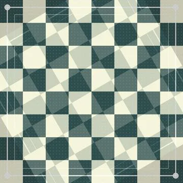 Geometric abstract tessellation pattern with navy blue beige cream dots on .. Stock Illustration