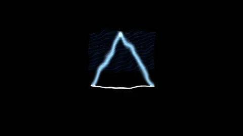 Geometric Abstract Triangle Formation with Light Streaks in Dark Studio Setti Video stock 342522309