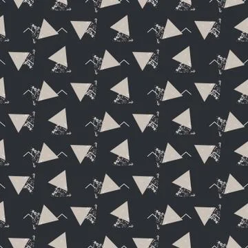 Geometric abstract triangle seamless dark gray vector texture. Illustrazione stock