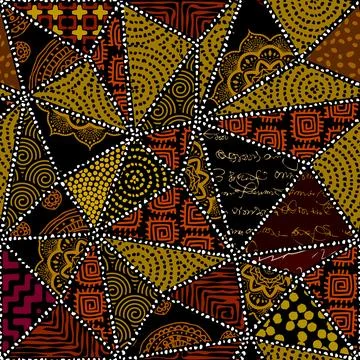 Geometric abstract triangles pattern. Afro style. Seamless vector image. Stock Illustration