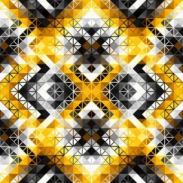 Geometric abstract triangles pattern. Aztec style. Seamless vector image. 스톡 일러스트