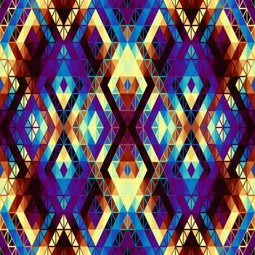 Geometric abstract triangles pattern. Aztec style. Seamless vector image. 库存插图