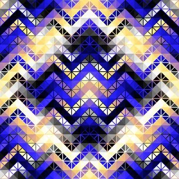 Geometric abstract triangles pattern. Aztec style. Seamless vector image. Illustrazione stock