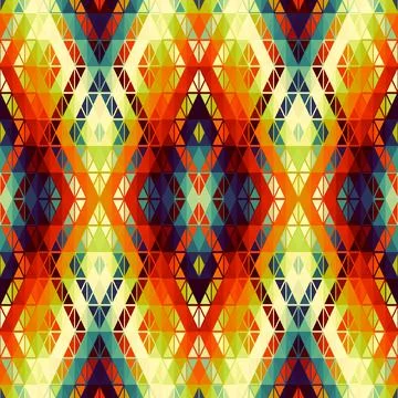 Geometric abstract triangles pattern. Aztec style. Seamless vector image. Stock Illustration