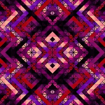 Geometric abstract triangles pattern. Aztec style. Seamless vector image. 스톡 일러스트