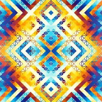 Geometric abstract triangles pattern. Seamless vector image.. Aztec style Stock Illustration