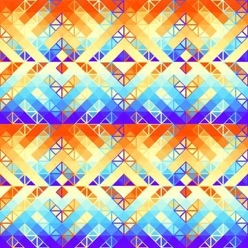 Geometric abstract triangles pattern. Seamless vector image.. Aztec style Illustrazione stock