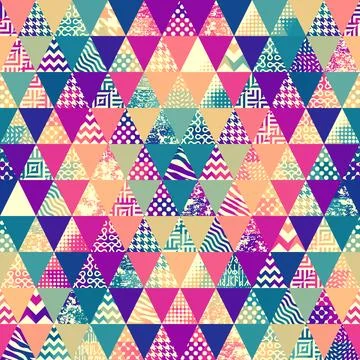 Geometric abstract triangles pattern. Seamless vector image. Stock Illustration