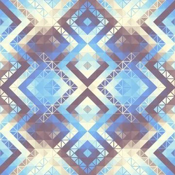 Geometric abstract triangles pattern. Seamless vector image.. Aztec style Illustrazione stock