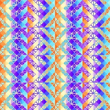Geometric abstract triangles pattern. Seamless vector image.. Aztec style Stock Illustration