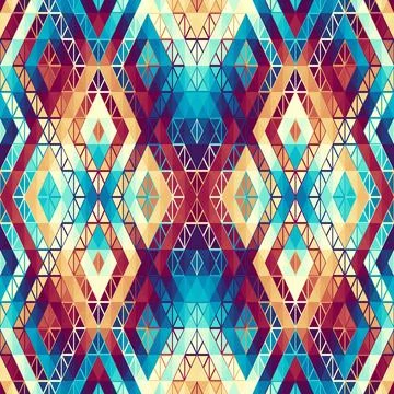 Geometric abstract triangles pattern. Seamless vector pattern Illustrazione stock