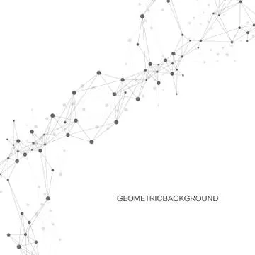 Geometric abstract vector with connected line and dots. Global network Stockillustratie