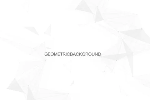 Geometric abstract vector with connected line and dots. Global network Stock Illustration