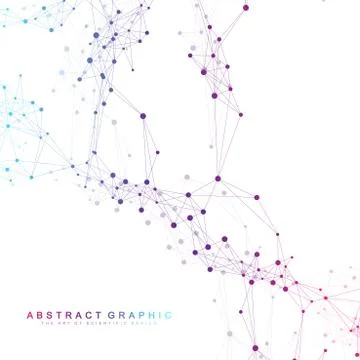 Geometric abstract vector with connected line and dots. Global network 스톡 일러스트