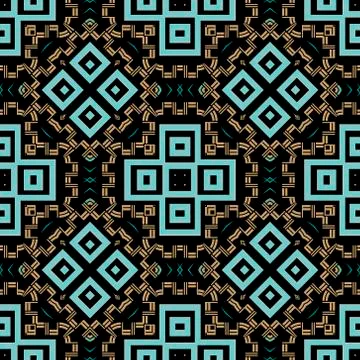 Geometric abstract vector seamless pattern. Colorful ornamental geometrical b Stock Illustration